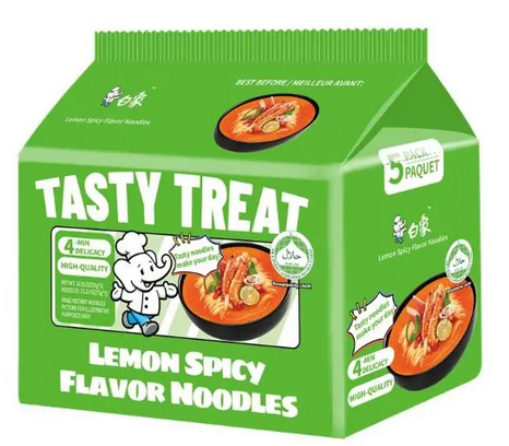 BAIXIANG Soup Instant Noodle Lemon Spicy Flavour Multipack(91gx5)