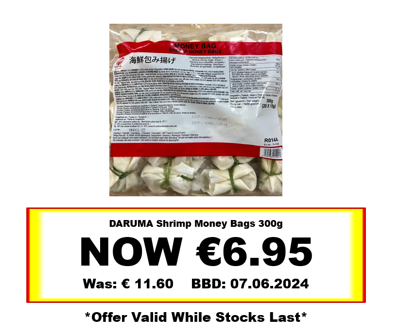* Offer * DARUMA Shrimp Money Bags 300g BBD: 07/06/2024