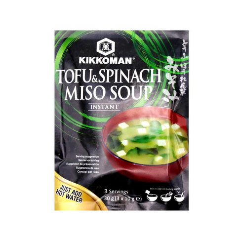 KIKKOMAN Instant Tofu&amp;Spinach Miso Soup (3*10g) 30g