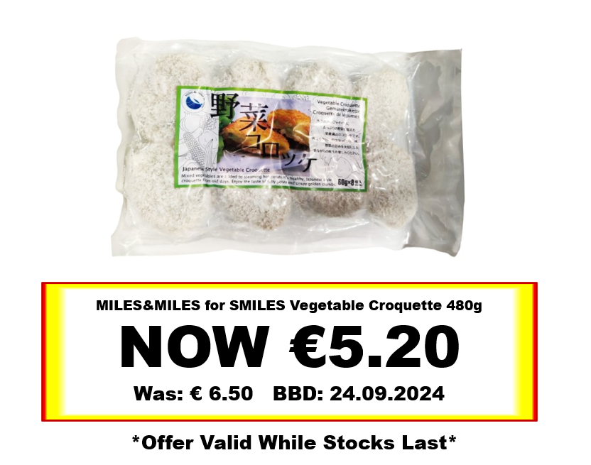 * Offer * MILES&amp;MILES for SMILES Vegetable Croquette 480g BBD: 24/09/2024