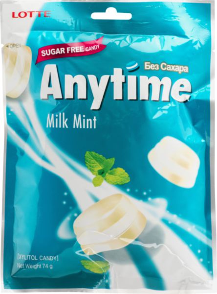 Lotte Anytime Candy-Milk Mint 74g