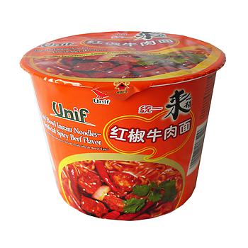 Unif Bowl Instant Noodles Artificial Spicy Beef Flavor 110g