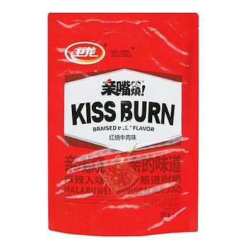 WEI LONG Kiss Burn Wheat Snack - Braised Beef Flavour 260g